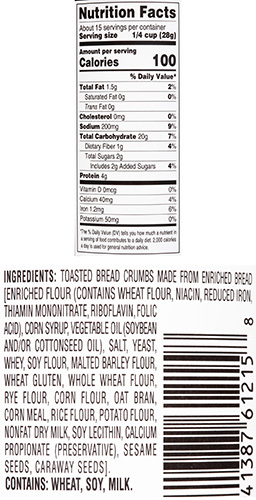 Plain Bread Crumbs 4C Foods