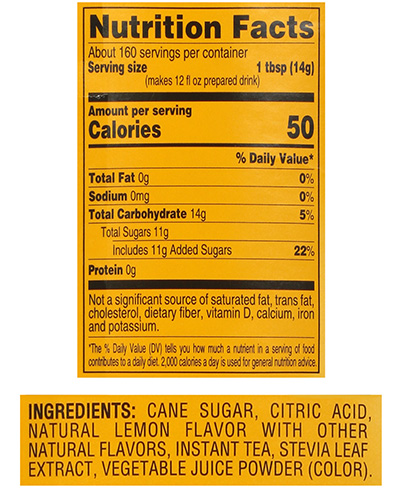 Reduced Sugar Lemon Iced Tea 4c Foods